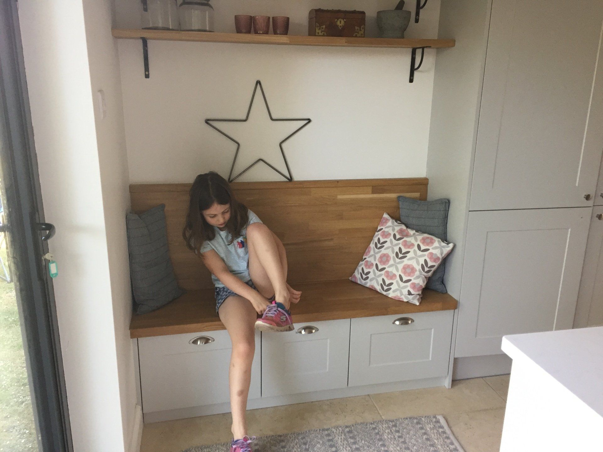 Contemporary, light grey shaker kitchen for the Wilson family,Hamstead Norreys in 2019