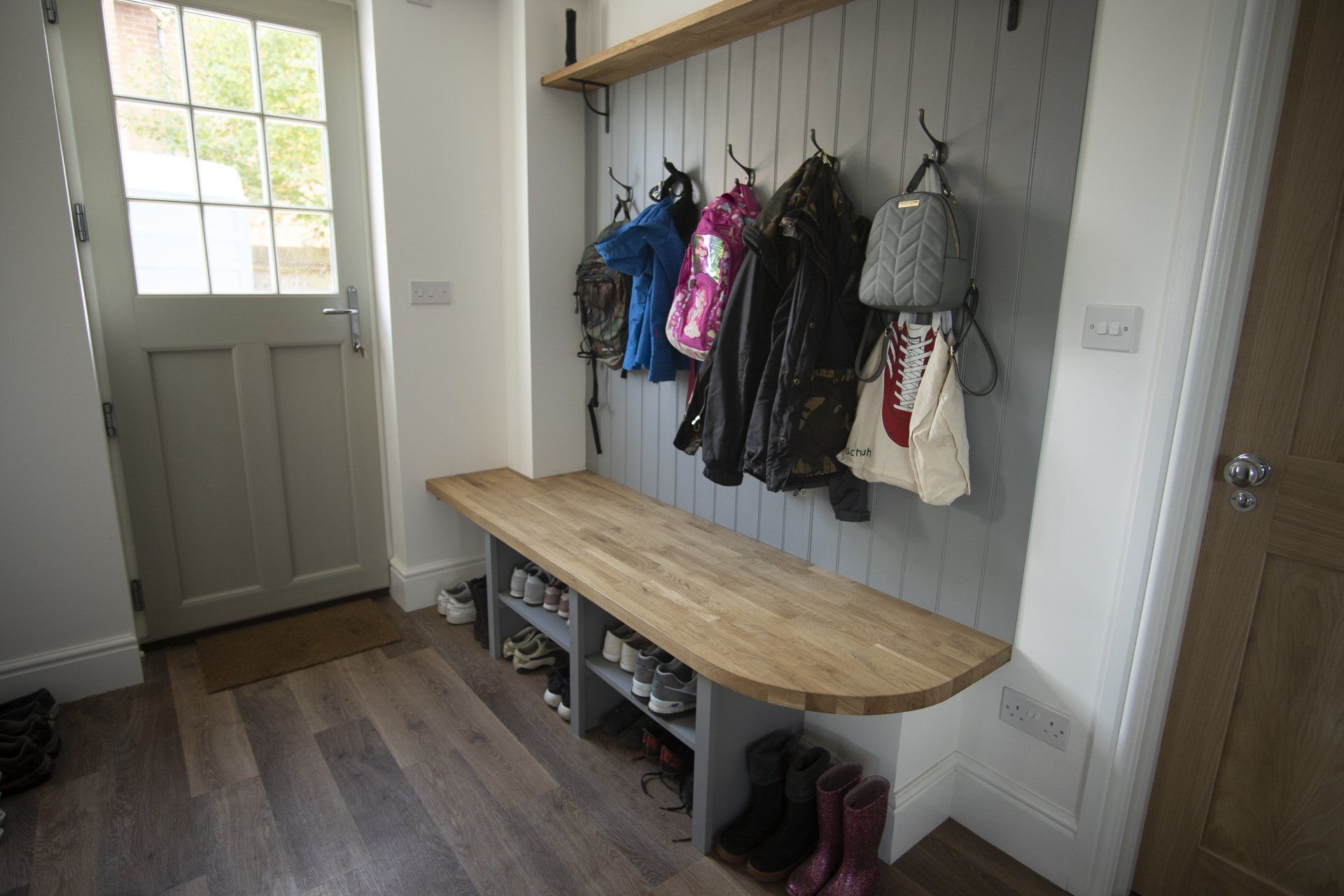 Contemporary, light grey shaker kitchen for the Wilson family,Hamstead Norreys in 2019