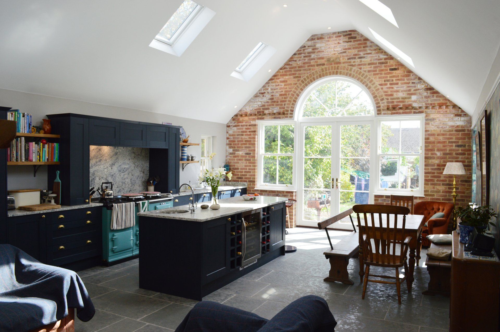 Timeless, classic navy kitchen for the Shakespeare family, completed 2019