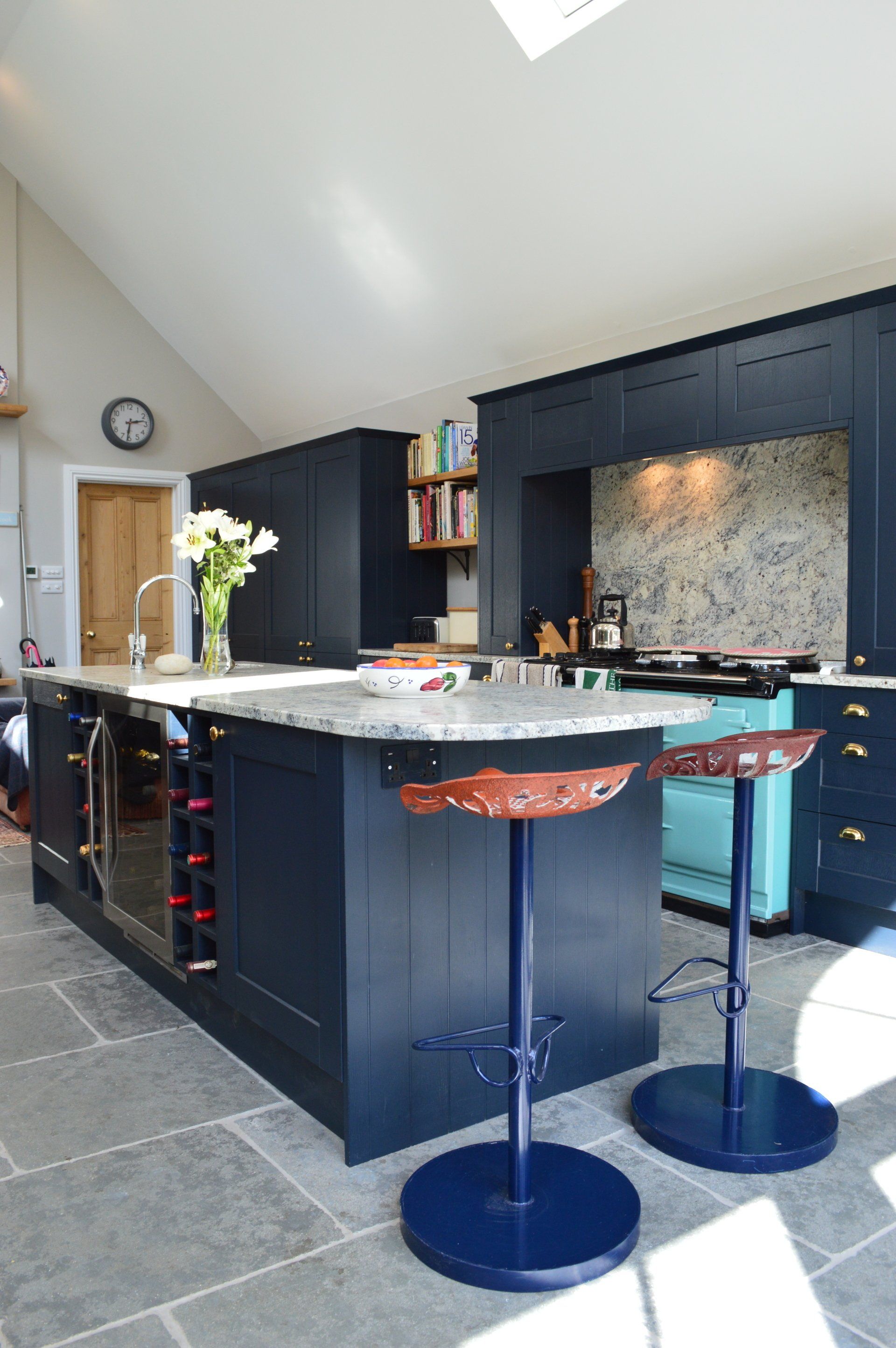 Timeless, classic navy kitchen for the Shakespeare family, completed 2019