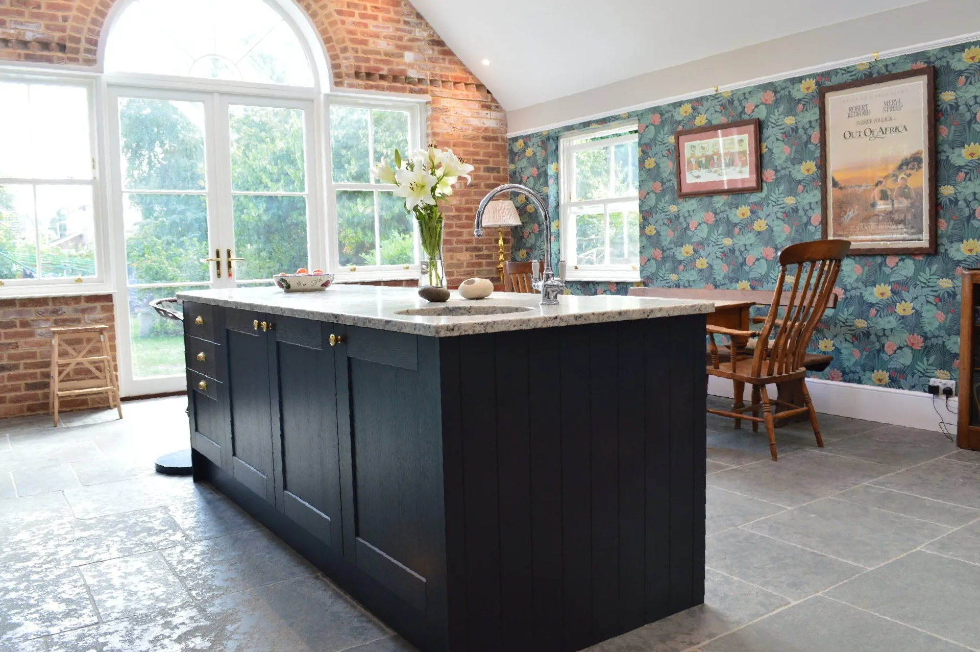 Timeless, classic navy kitchen for the Shakespeare family, completed 2019