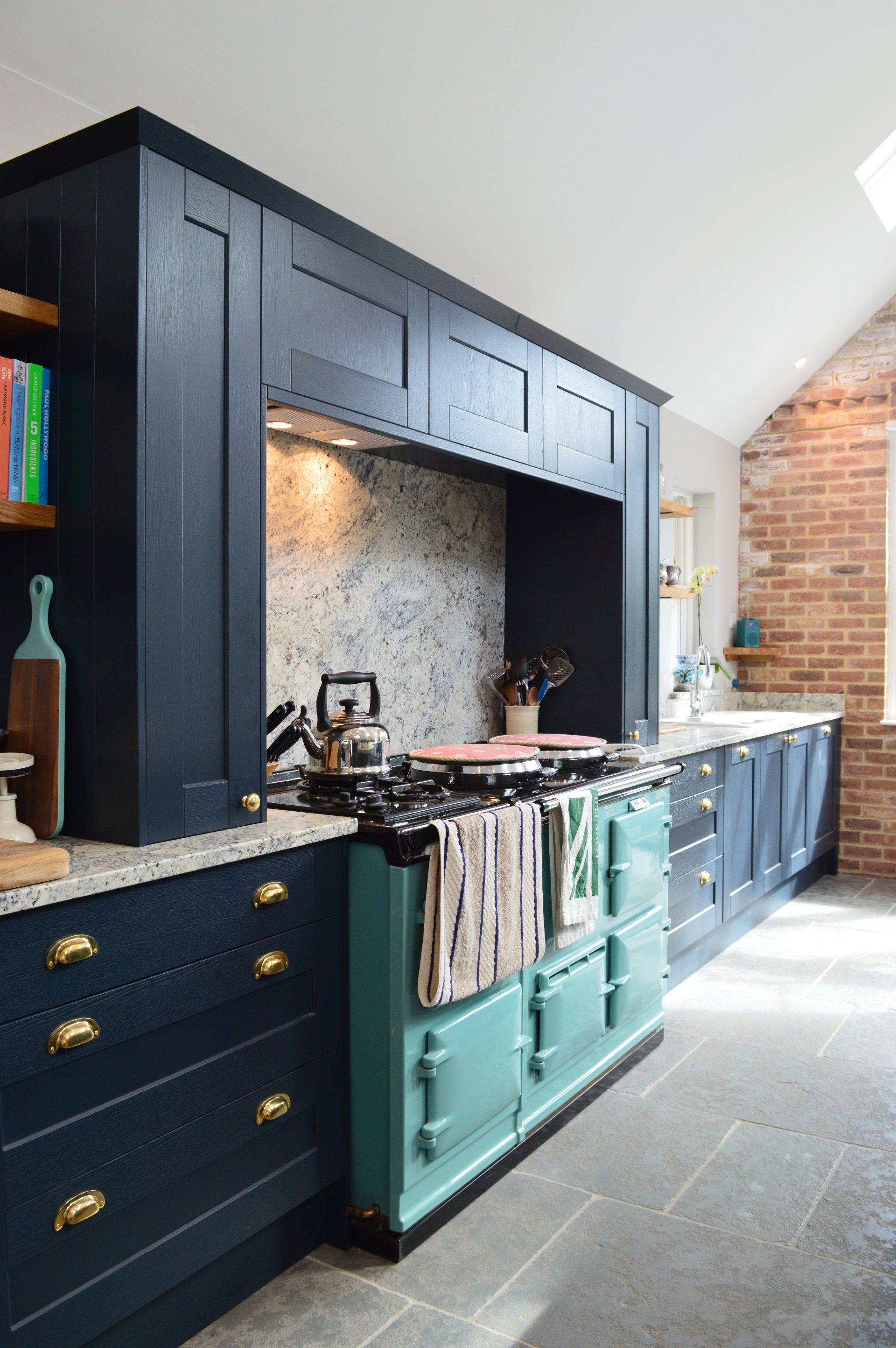 Timeless, classic navy kitchen for the Shakespeare family, completed 2019