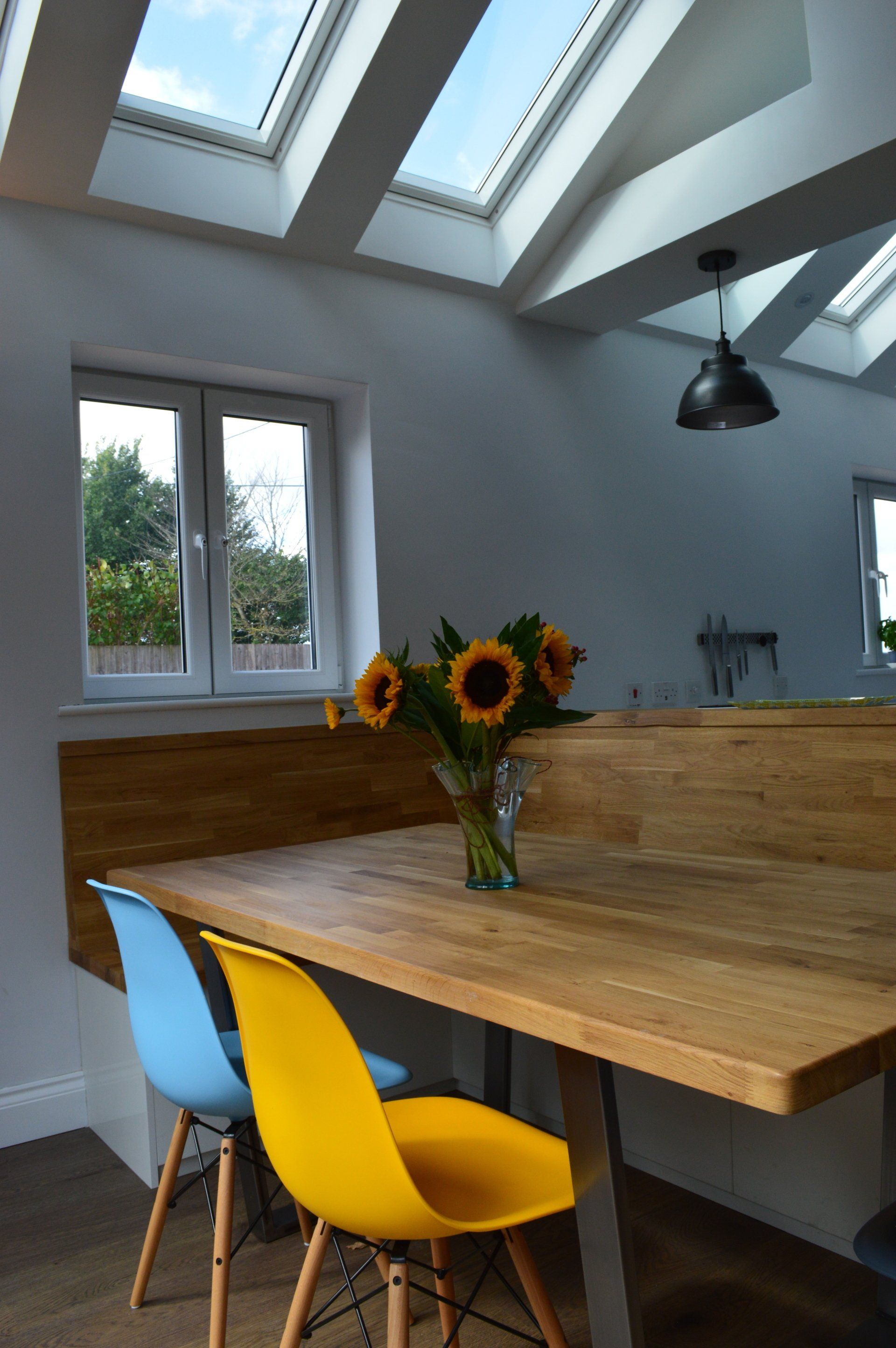 Modern concrete kitchen and dining room completed in 2017