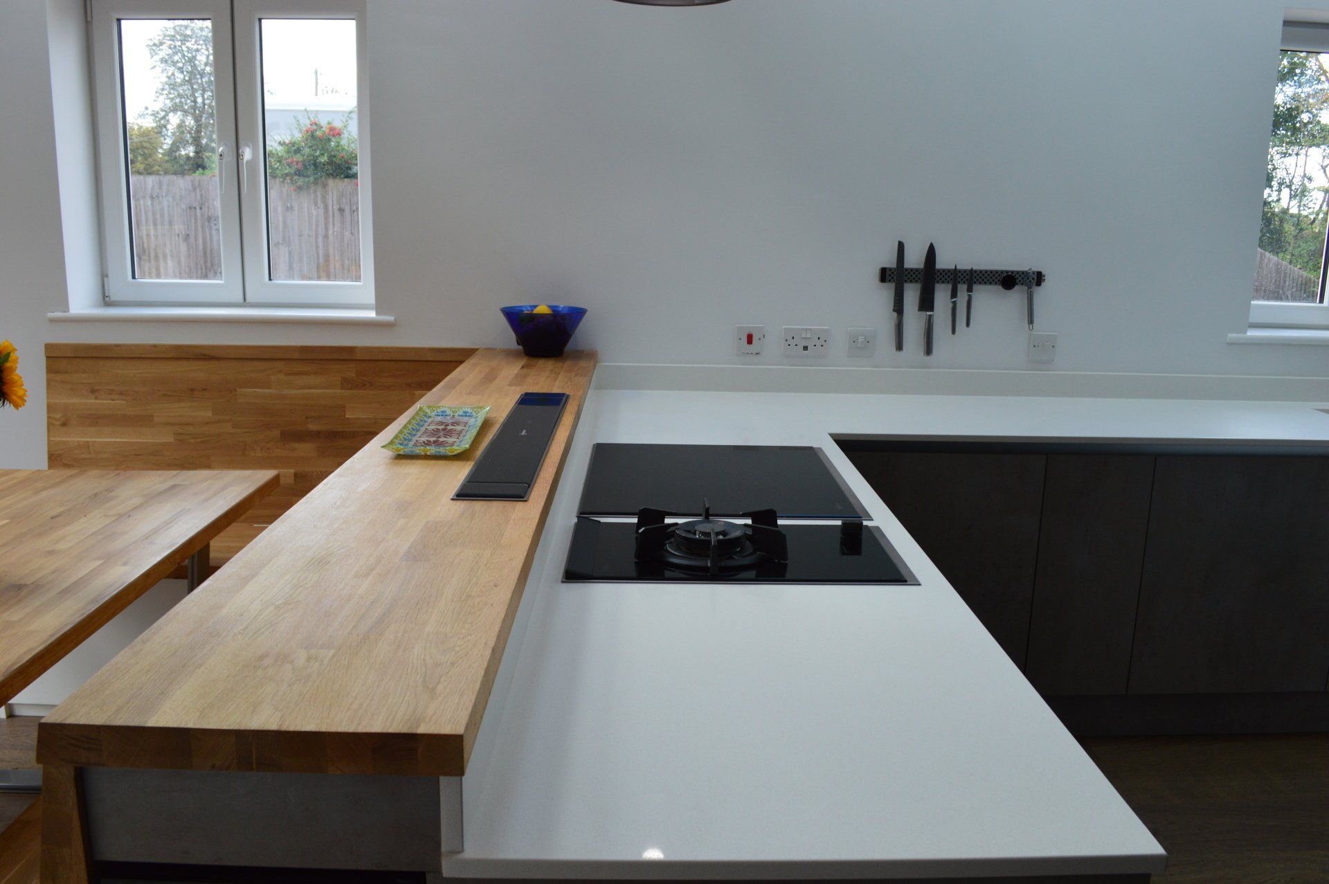 Modern concrete kitchen and dining room completed in 2017