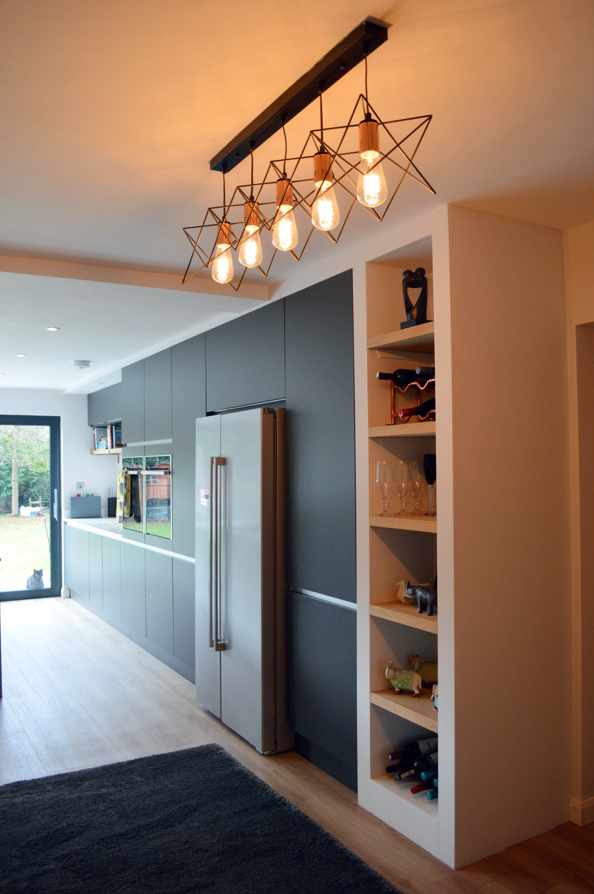 Modern concrete & charcoal family kitchen for Nicki Bennet, Newbury, in 2017