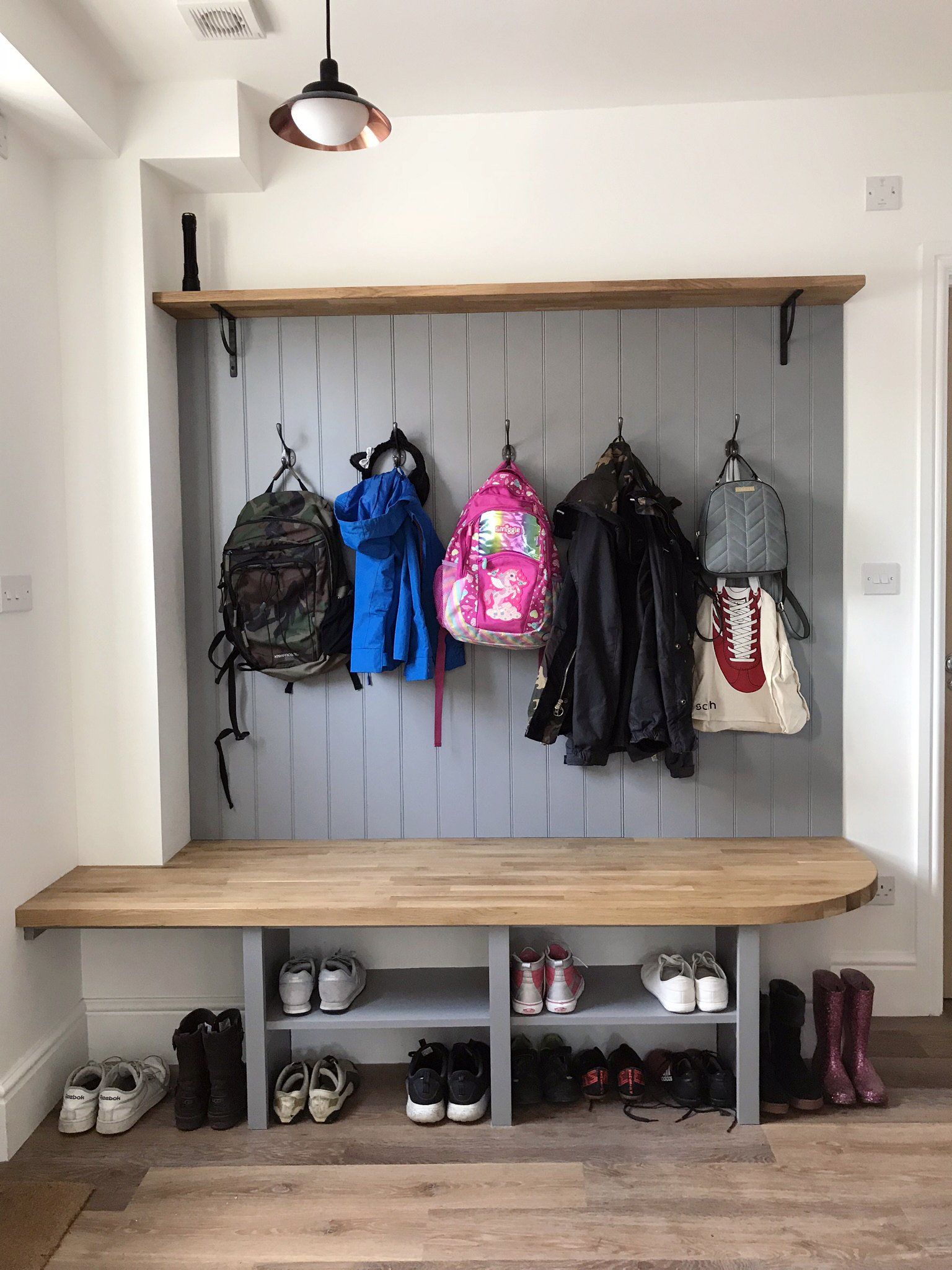 Contemporary, light grey shaker kitchen for the Wilson family,Hamstead Norreys in 2019