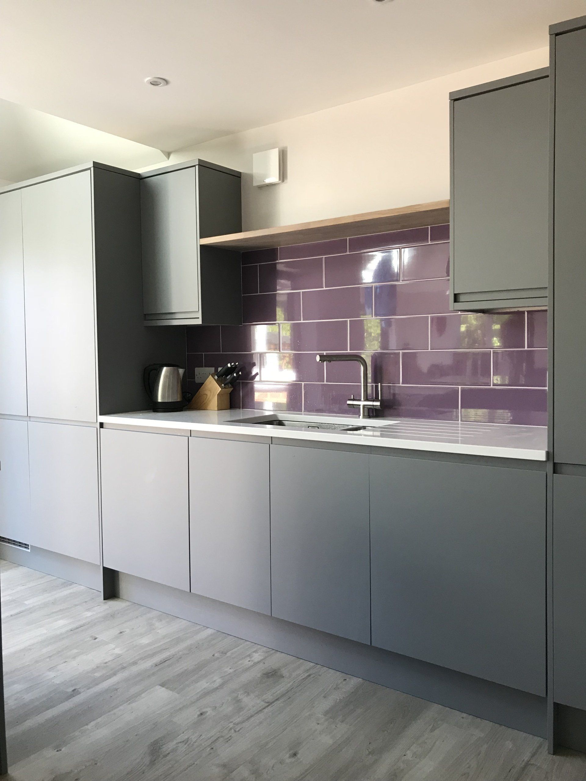 Modern grey handless kitchen completed for Steve Colling in Woolton Hill, 2018