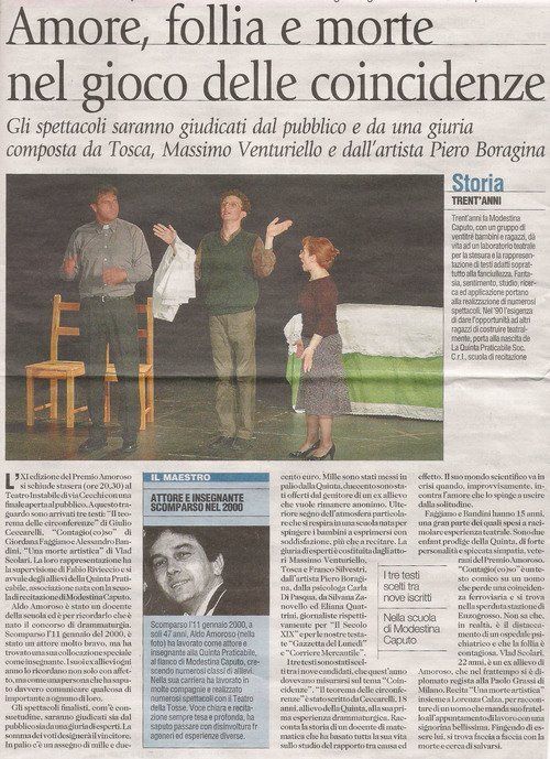 Articolo 'Amore, follia e morte nel gioco delle coincidenze'