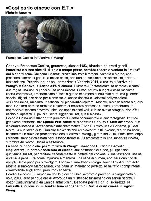 Articolo 'Così parlo cinese con E.T.'