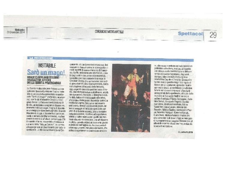 Articolo 'Sarò un mago!'