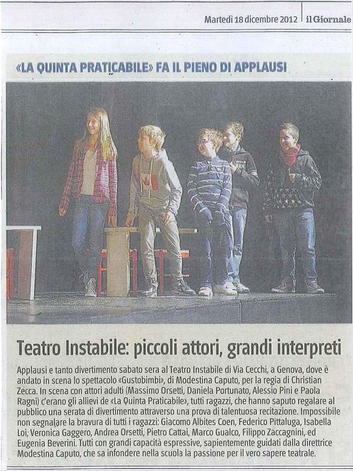Articolo 'Teatro Instabile: piccoli attori, grandi interpreti
