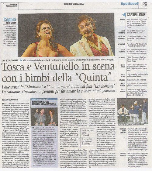 Articolo 'Toca e Venturiello in scena con i bimbi della Quinta'