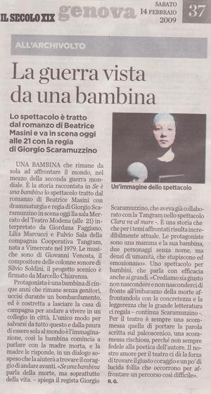Articolo 'La guerra vista da una bambina'