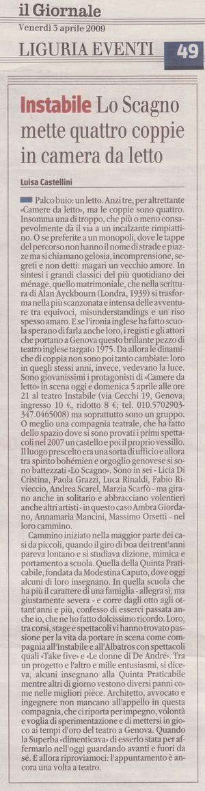 Articolo 'Lo Scagno mette quattro coppie in camera da letto'