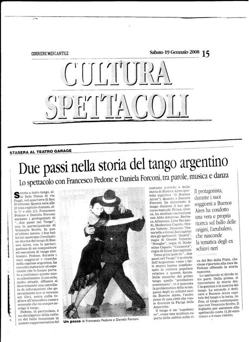 Articolo 'Due passi nella storia del tango argentino'