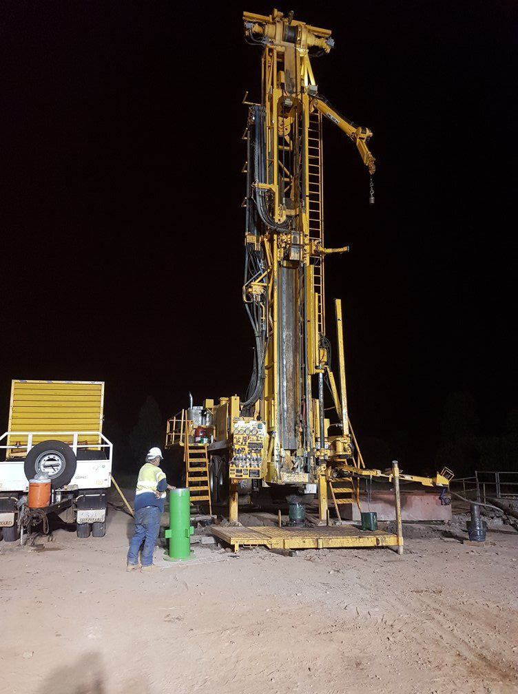 Digging Boreholes During the Nighttime — Grid Drilling in Bundaberg, QLD