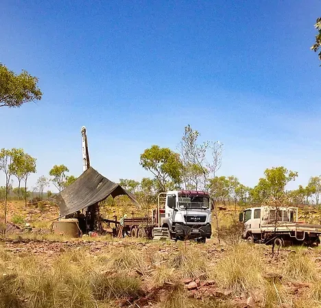 Trucks in a Remote Location — Grid Drilling in Childers, QLD