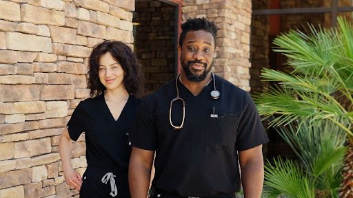 Concierge medical team outside clinic providing executive health services in Las Vegas