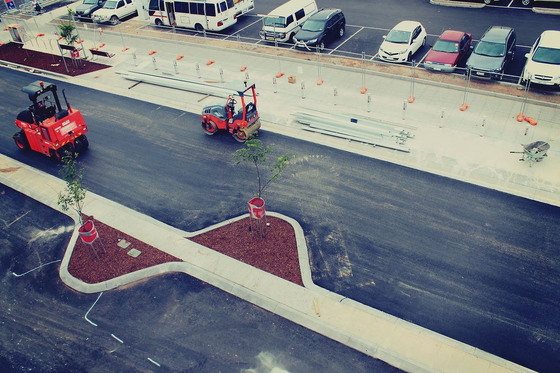 Aerial View of Parking and Side of the Road — Mawson Constructions in Kialla, VIC