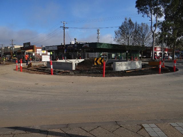 A Roundabout is Being built in the Middle of a street — Mawson Constructions in Kialla, VIC