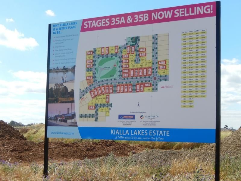 A Sign that Says Stages 35a & 35b now Selling — Mawson Constructions in Kialla, VIC