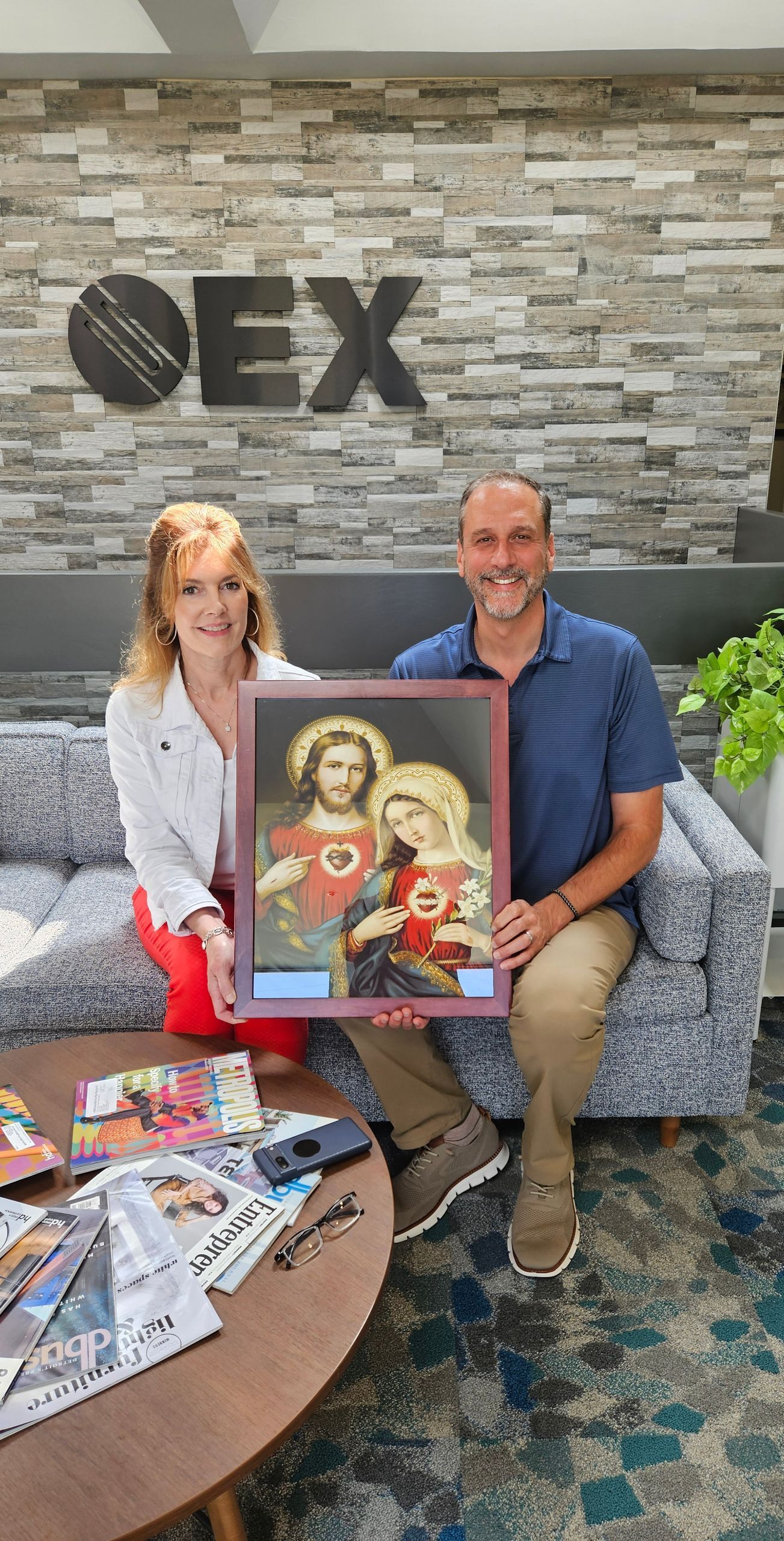 Anna and Jeff at Office Express consecrated their business to the sacred hearts of Jesus and Mary