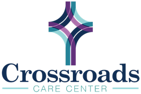 A logo for crossroads care center 