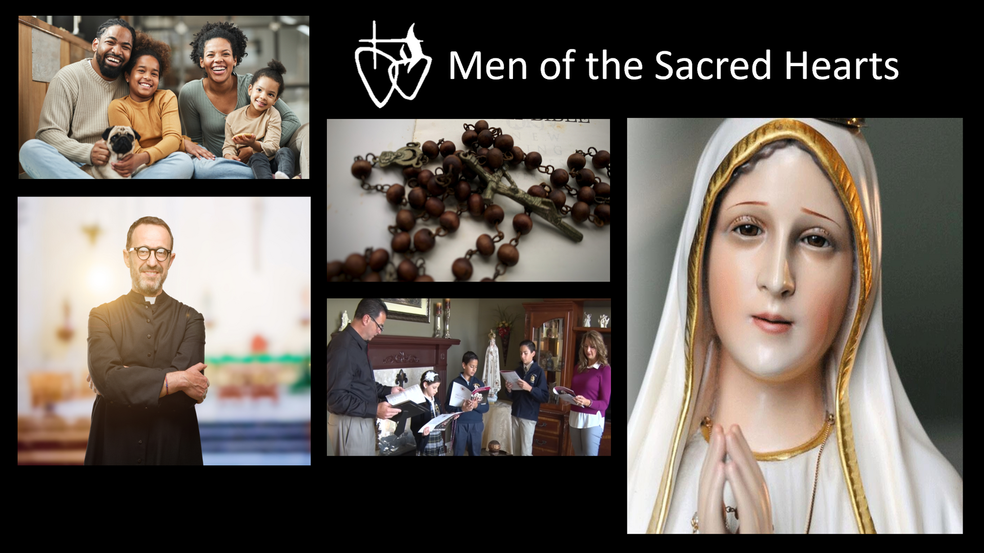 A collage of pictures of men of the sacred hearts