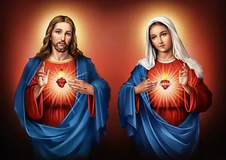 The Sacred Hearts of Jesus and Mary
