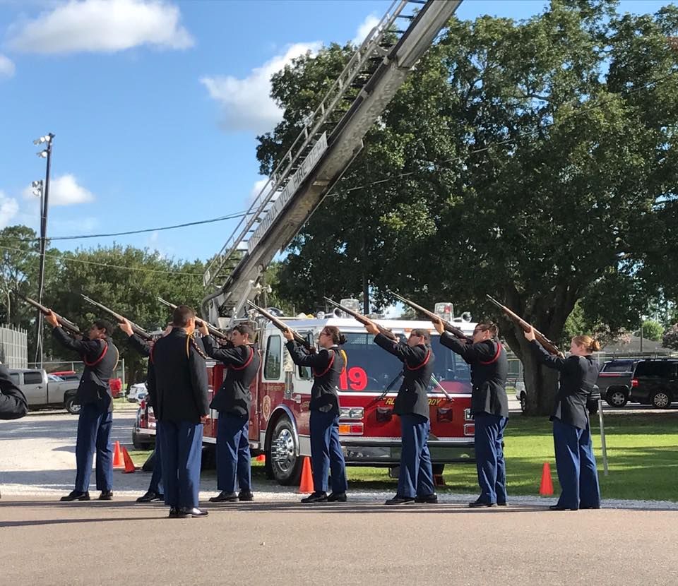 A fire truck with the number 19 on it