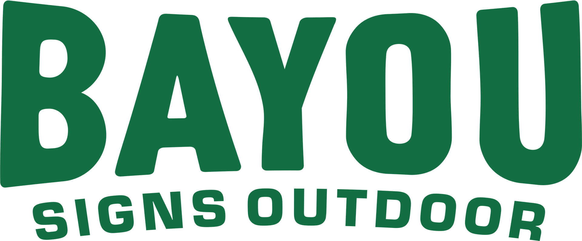 Bayou Signs Outdoor logo in green