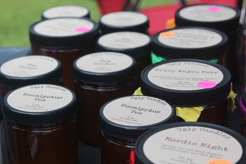 A row of jars with one that says nordic night on it