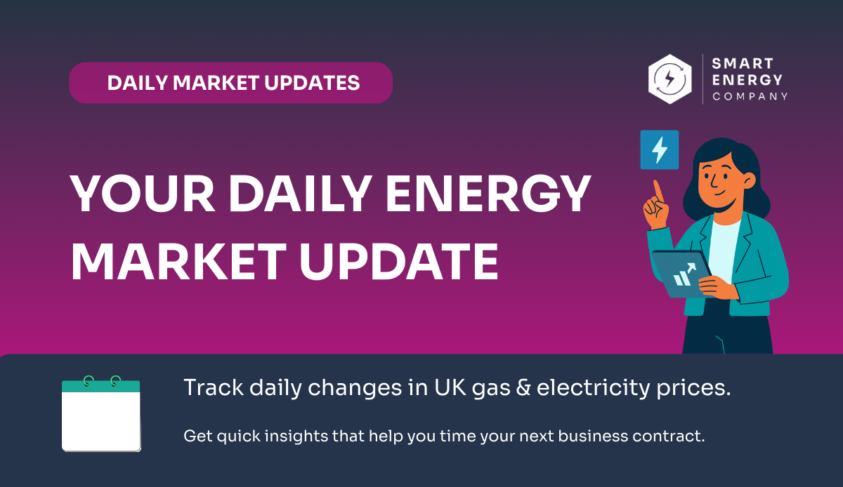 A woman is pointing at a lightning bolt on a purple background.