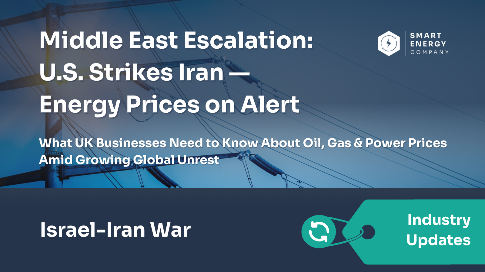 A poster that says middle east escalation u.s. strikes iran energy prices on alert