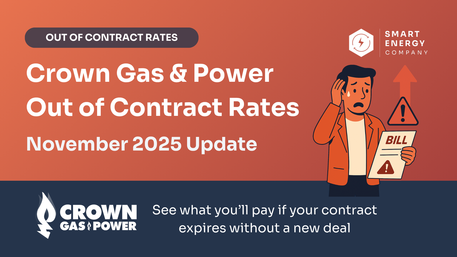 An ad for crown gas and power shows a man talking on a phone