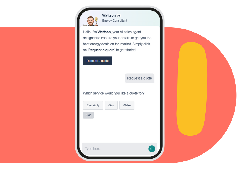 Mobile phone screen with AI chatbot named Wallace. Asking user for input.