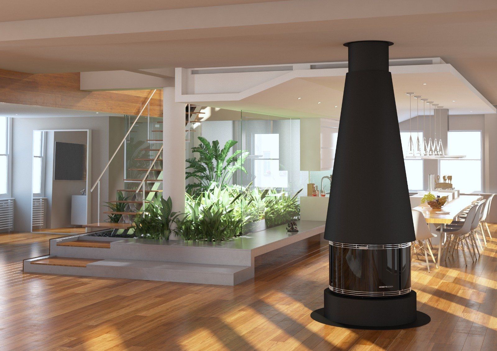 Stufa a pellet Moretti Design - Modello Center Room