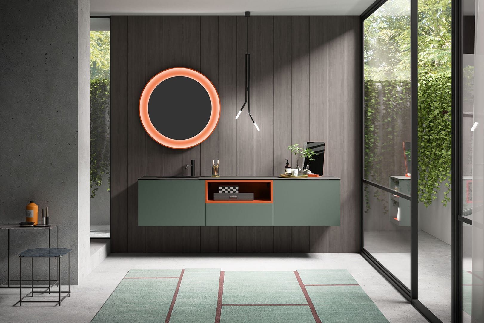 mobile laccato, arredobagno verde, verde salvia, verde timo, cerasa, mobile cerasa, cerasa caserta, aversa, teverola