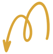 A yellow swirl arrow pointing down on a white background.