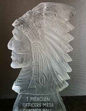 ice sculpture of a head