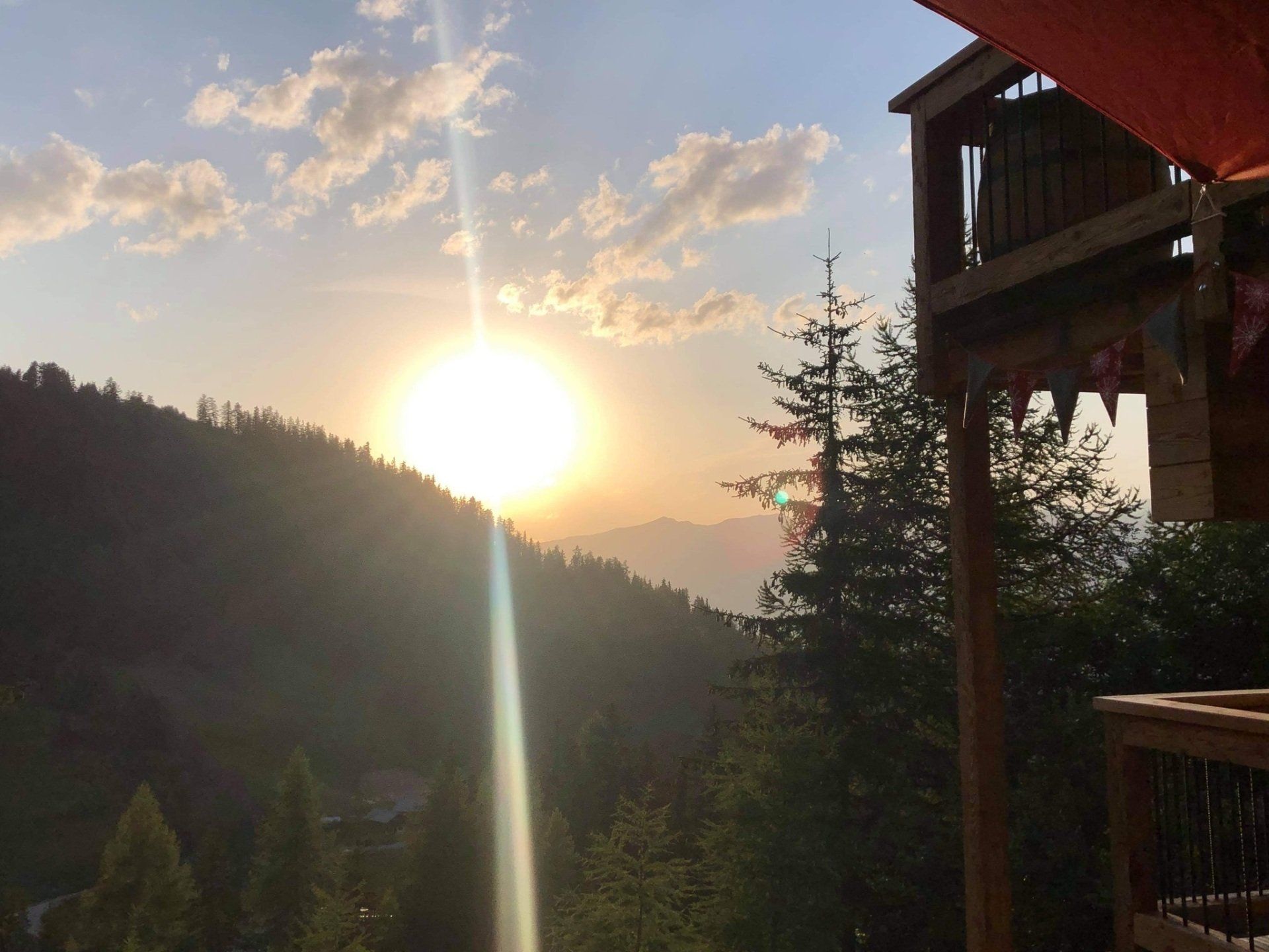 Sunset from Chalet Marmotte Balcony