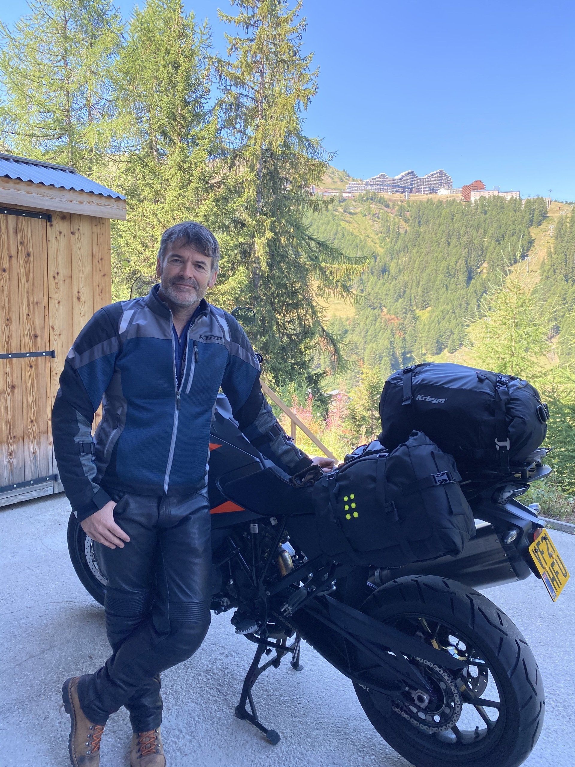 Brett and his Motorbike at Chalet Marmotte