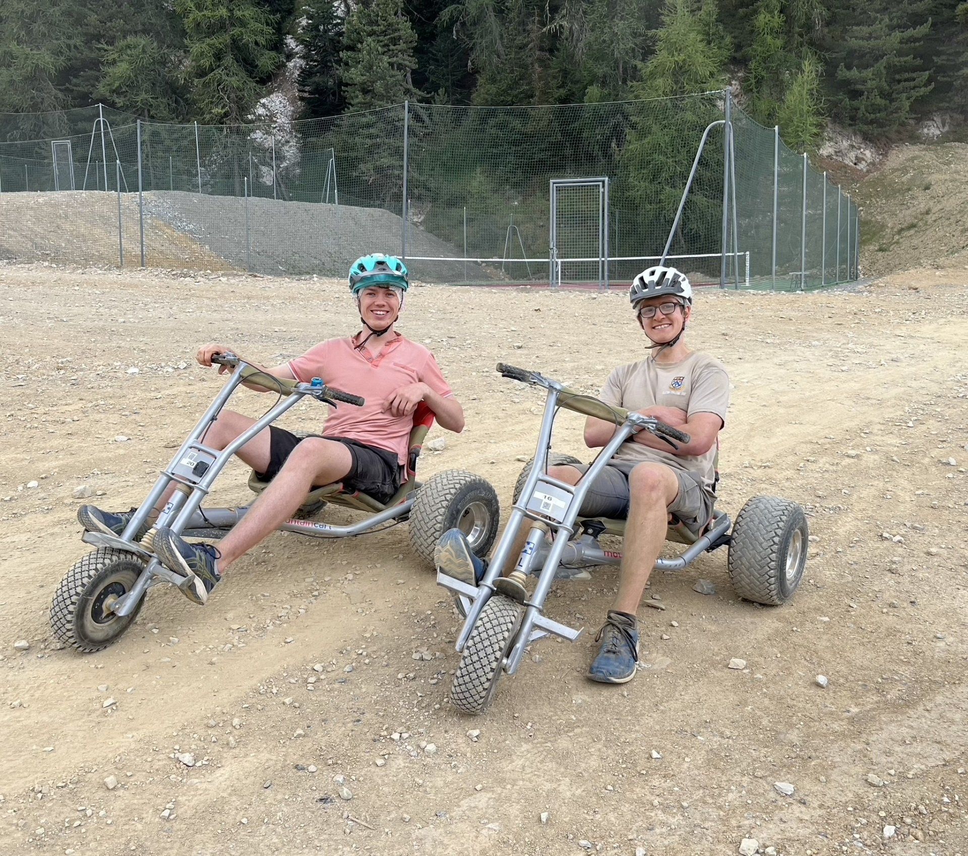Sam and Olly Go-Karting in La Plagne