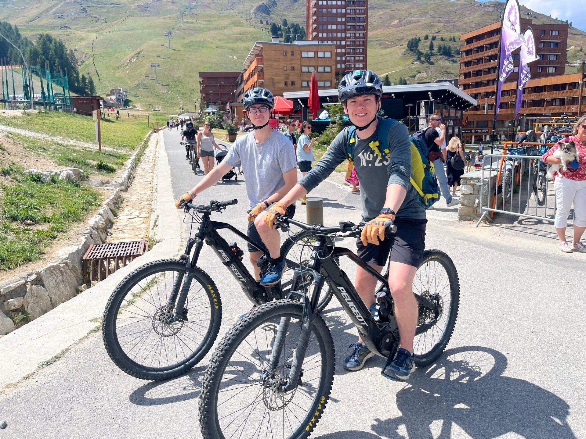 Sam and Ollie Mountain Biking in La Plagne