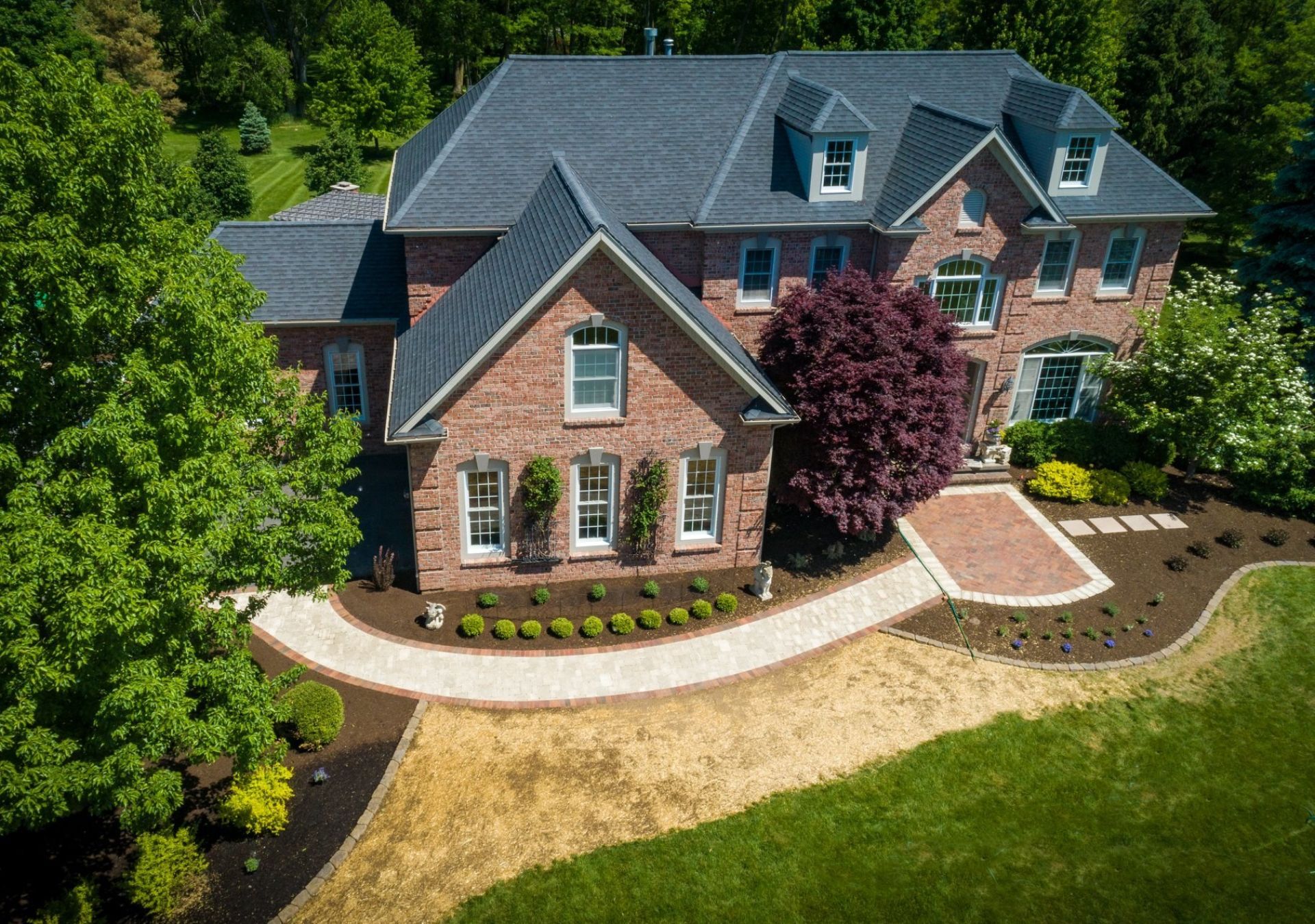 brick patio and hardscaping