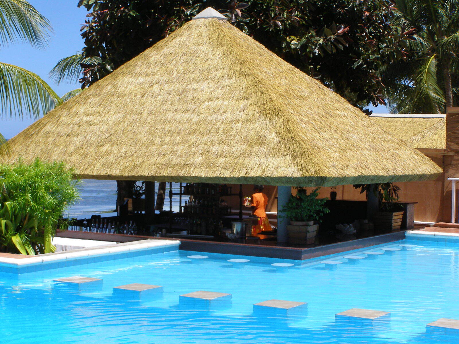 La Digue island Lodge pool view