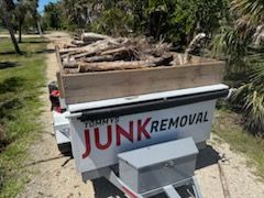 A white trailer labeled 