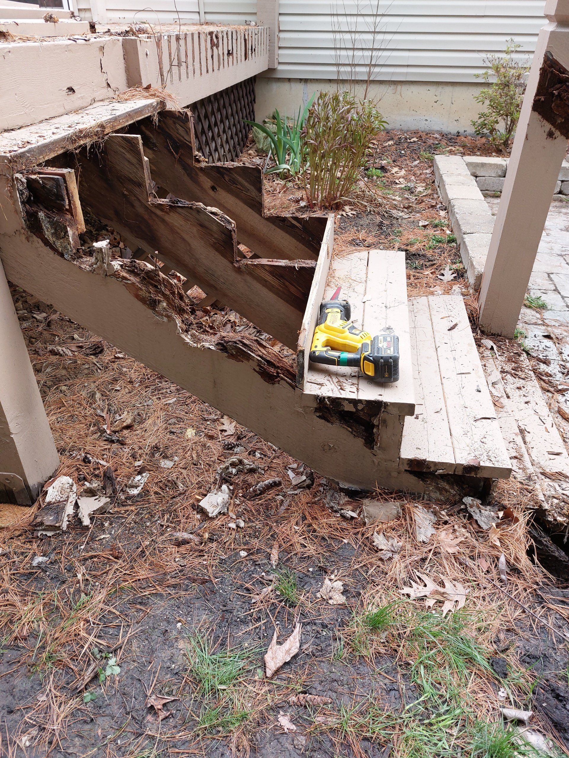 Power tool placed on incomplete stairs — Fenton, MO — SRP Home Improvement