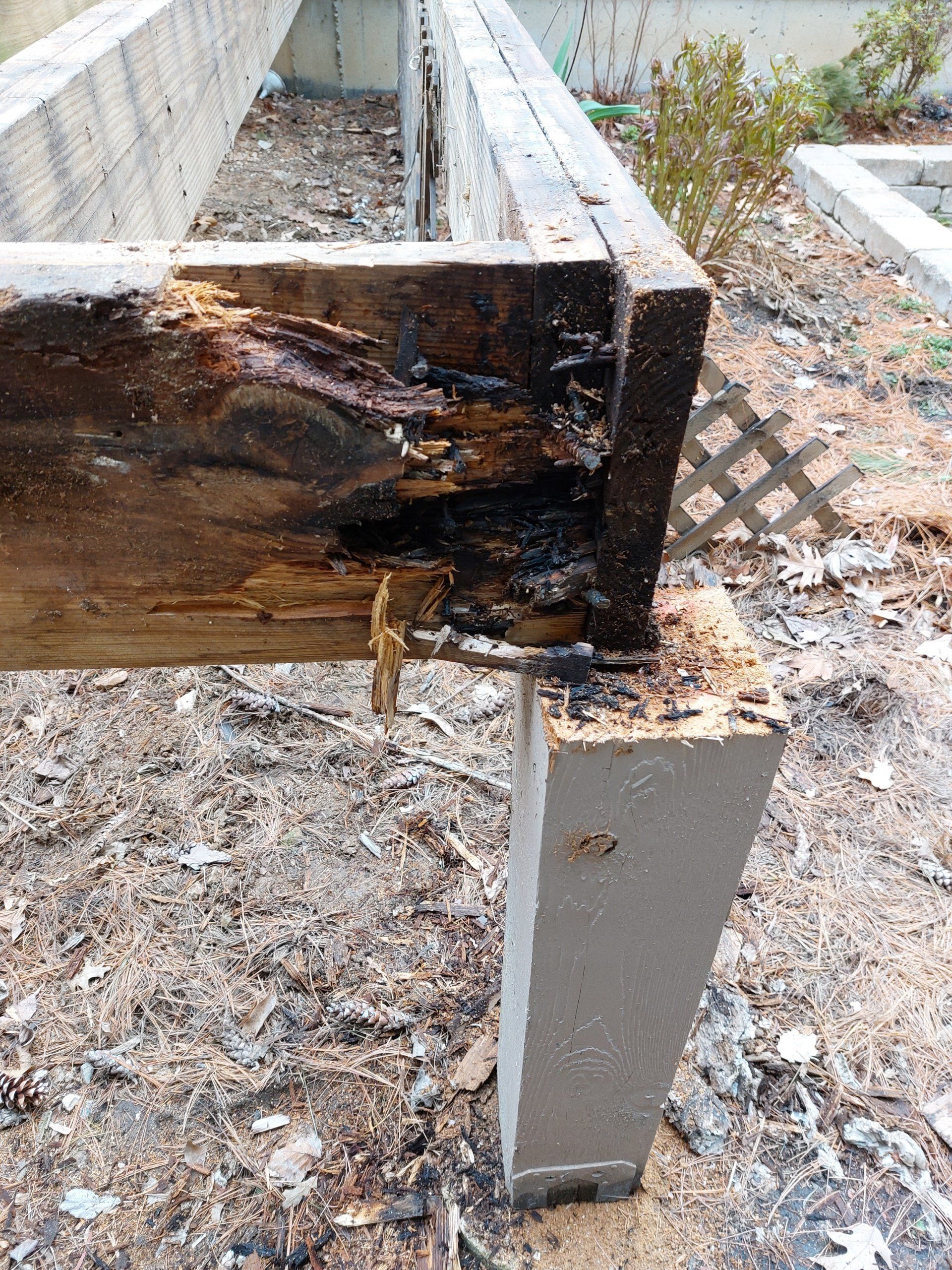 Close up of burnt and damaged wooden plank — Fenton, MO — SRP Home Improvement
