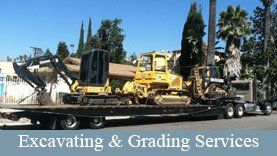 Excavating Vehicle on Trailer - Excavating Company